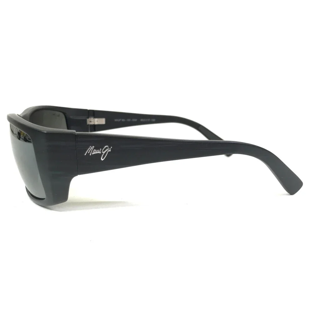 Maui Jim Sunglasses WASSUP MJ-123-02W Matte Black Woodgrain Neutral Gray Lenses